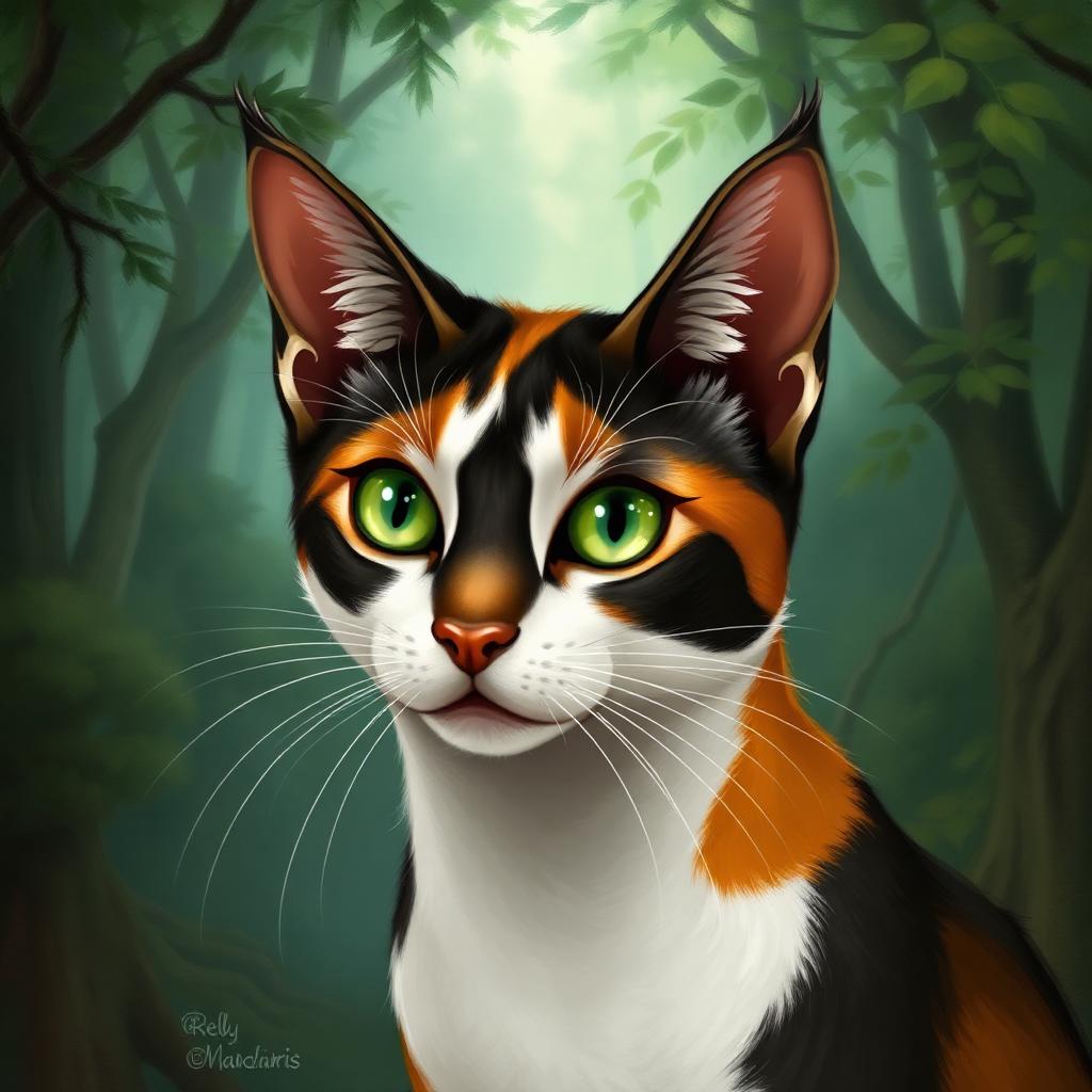 Turtletail portrait — Holle-rotsen kat (vroege Clans)